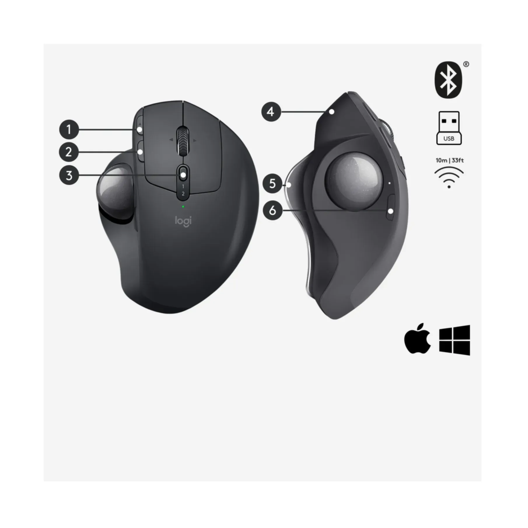 Mouse Logitech MX Ergo GRAPHITE EMEA (910-005179) [B-Ware]