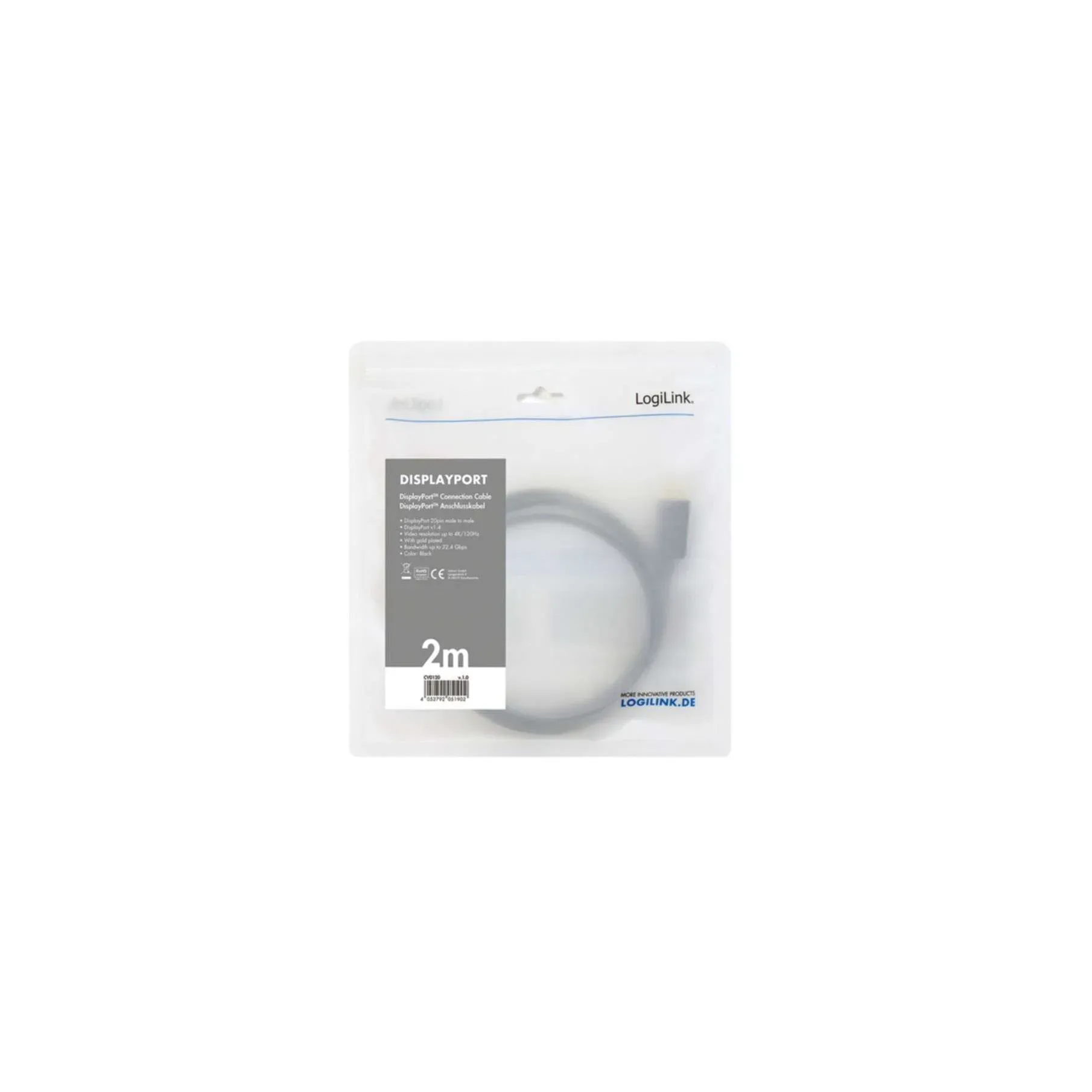 Kabel LogiLink DisplayPort - 2m