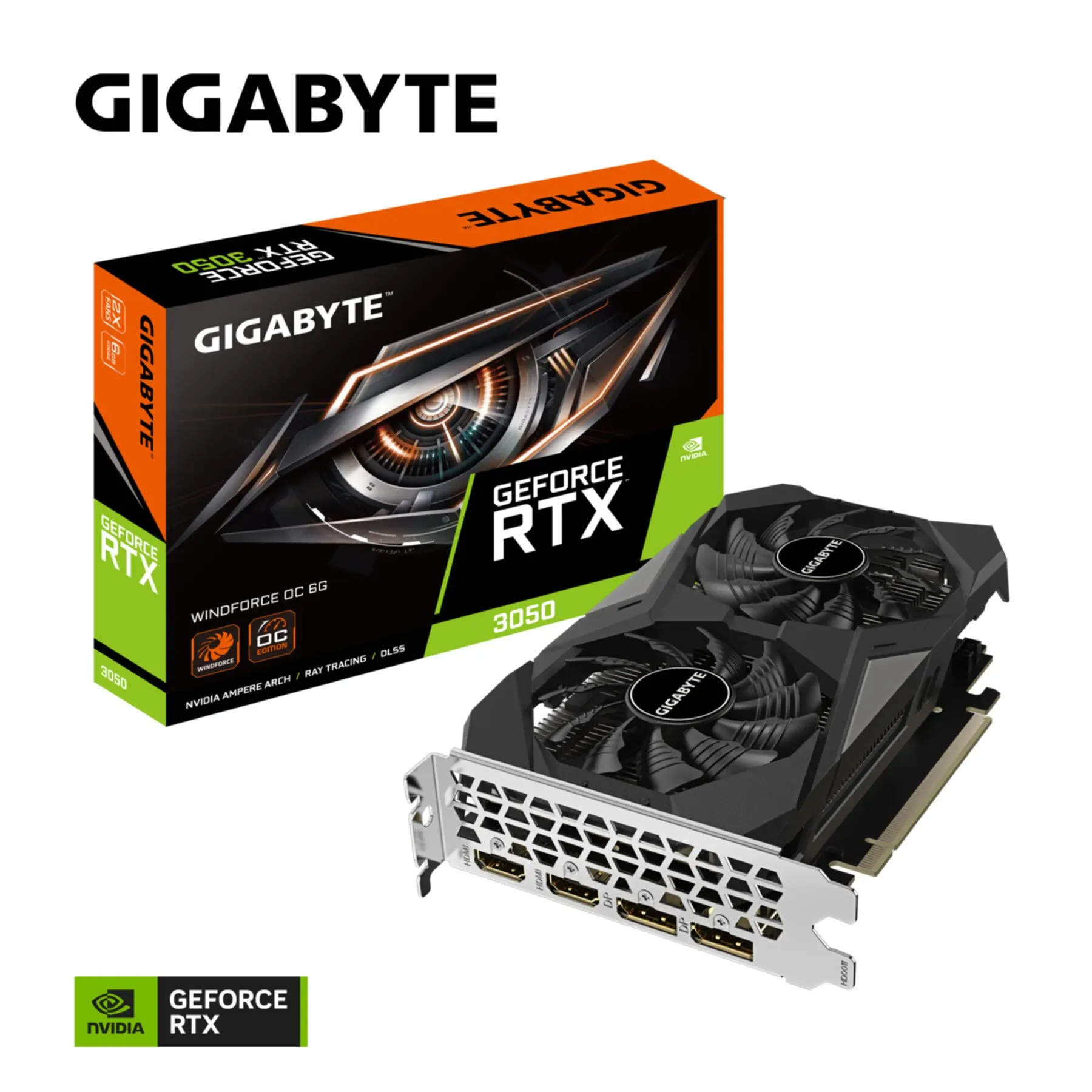 VGA Gigabyte GeForce® RTX 3050 6GB Windforce OC