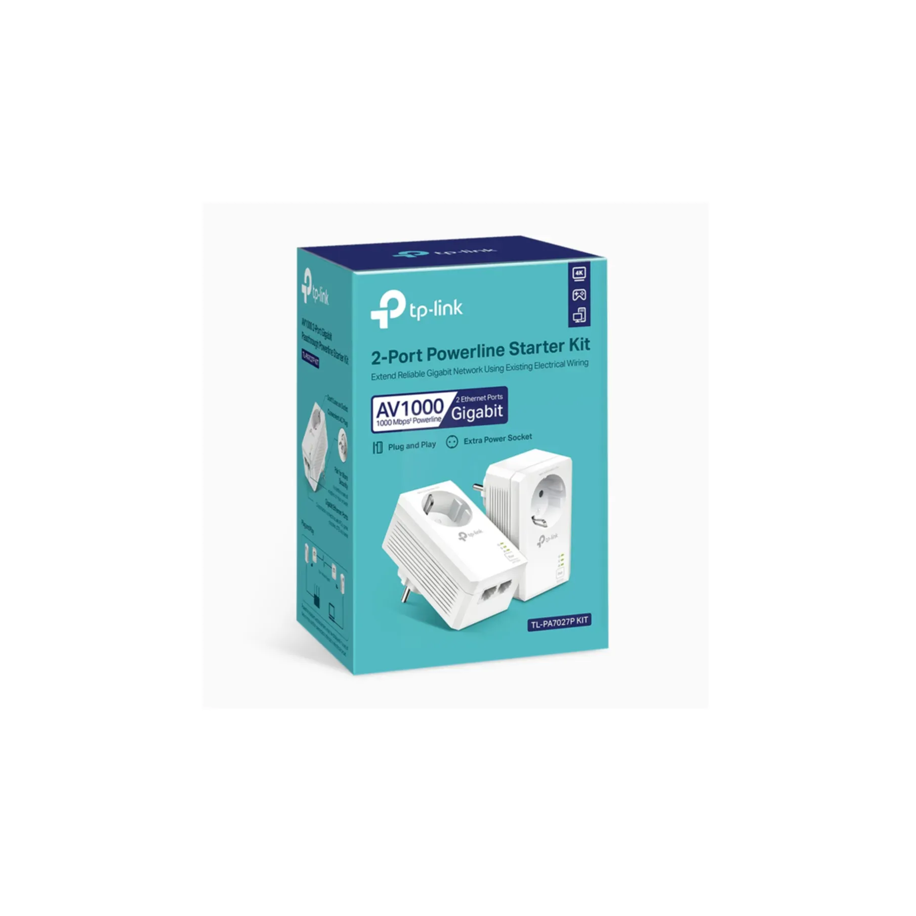 TP-Link Powerline Adapterkit TL-PA7027P KIT 2-port Switch