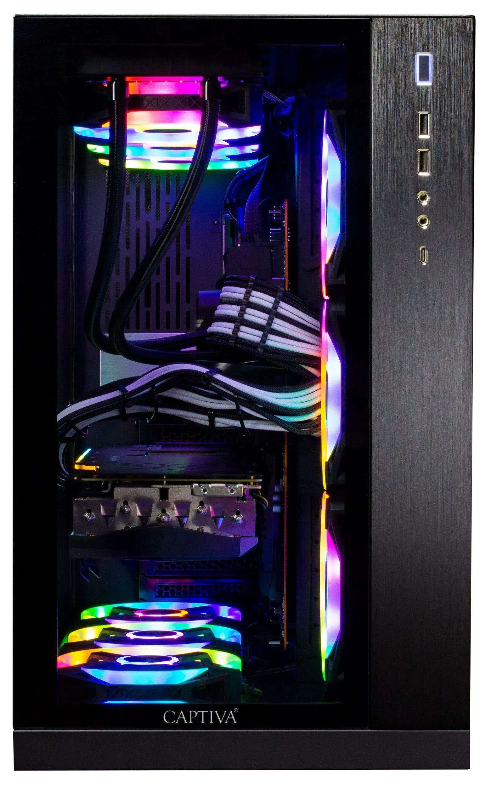 Captiva PC Highend Gaming R78-740 (Ryzen 7 5800X3D/RTX4070 Ti 12GB GDDR6X/SSD 2TB/32GB/WLAN/Windows 11 Home 64-bit)