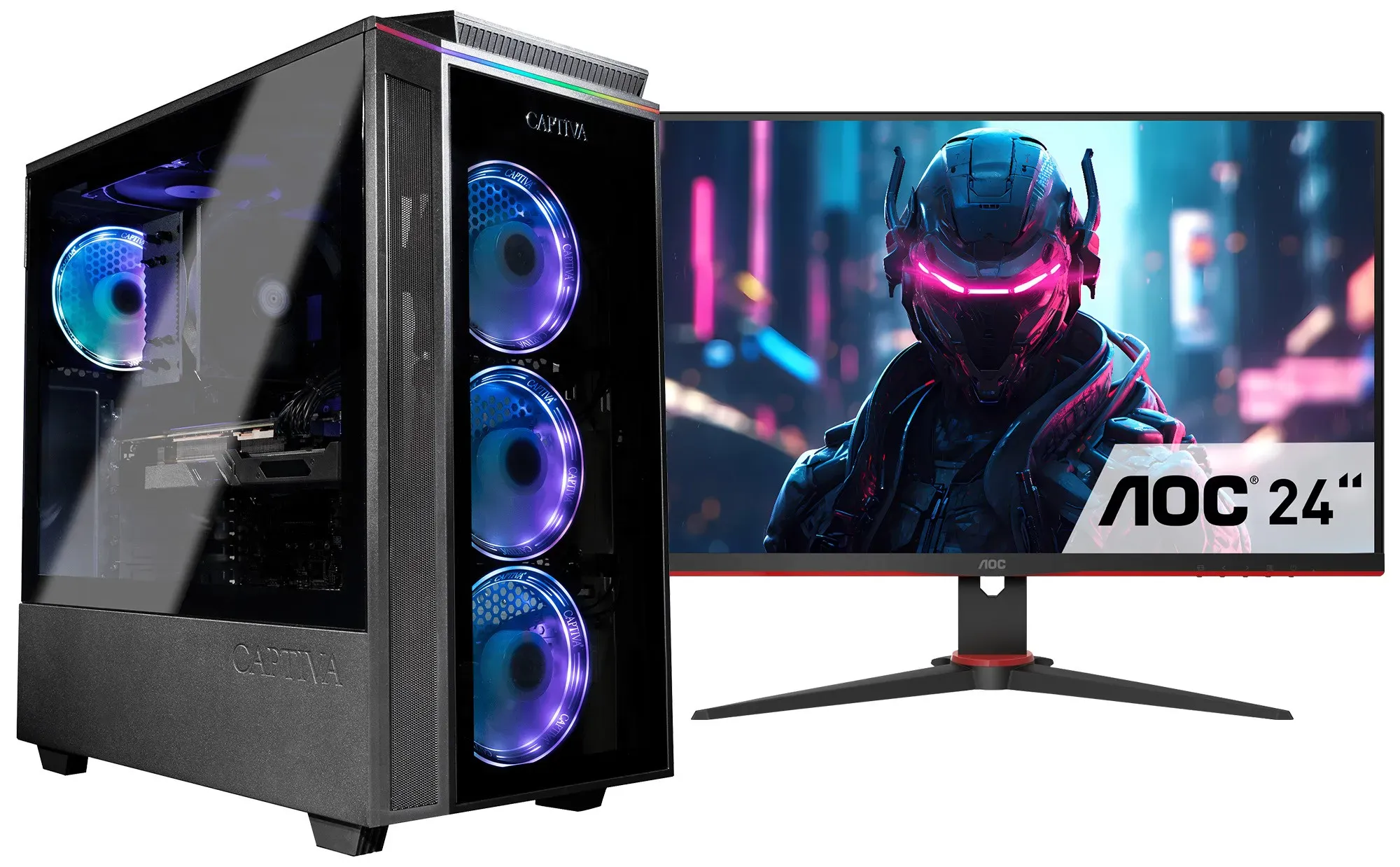 Captiva PC Advanced Gaming I84-156 TFT Bundle (i7-12700KF/RTX4060 8GB GDDR6/SSD 1TB/32GB/WLAN/Windows 11 Home 64-bit)