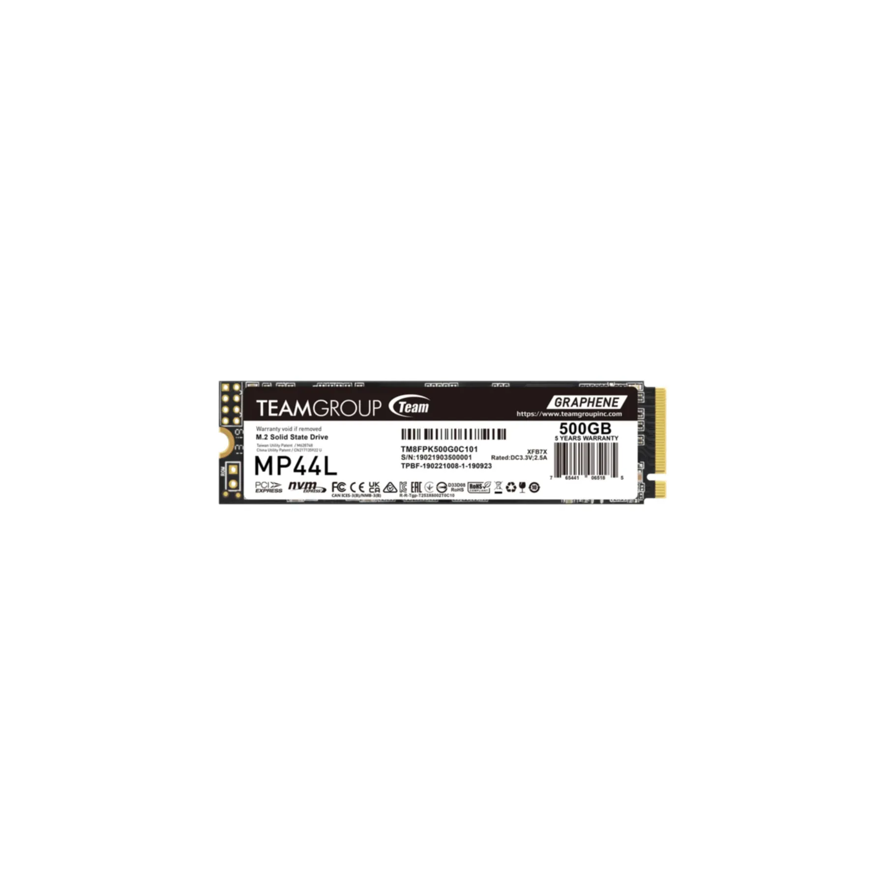 SSD Teamgroup 500GB MP44L TM8FPK500G0C101 PCIe M.2 PCIe 4.0 x4