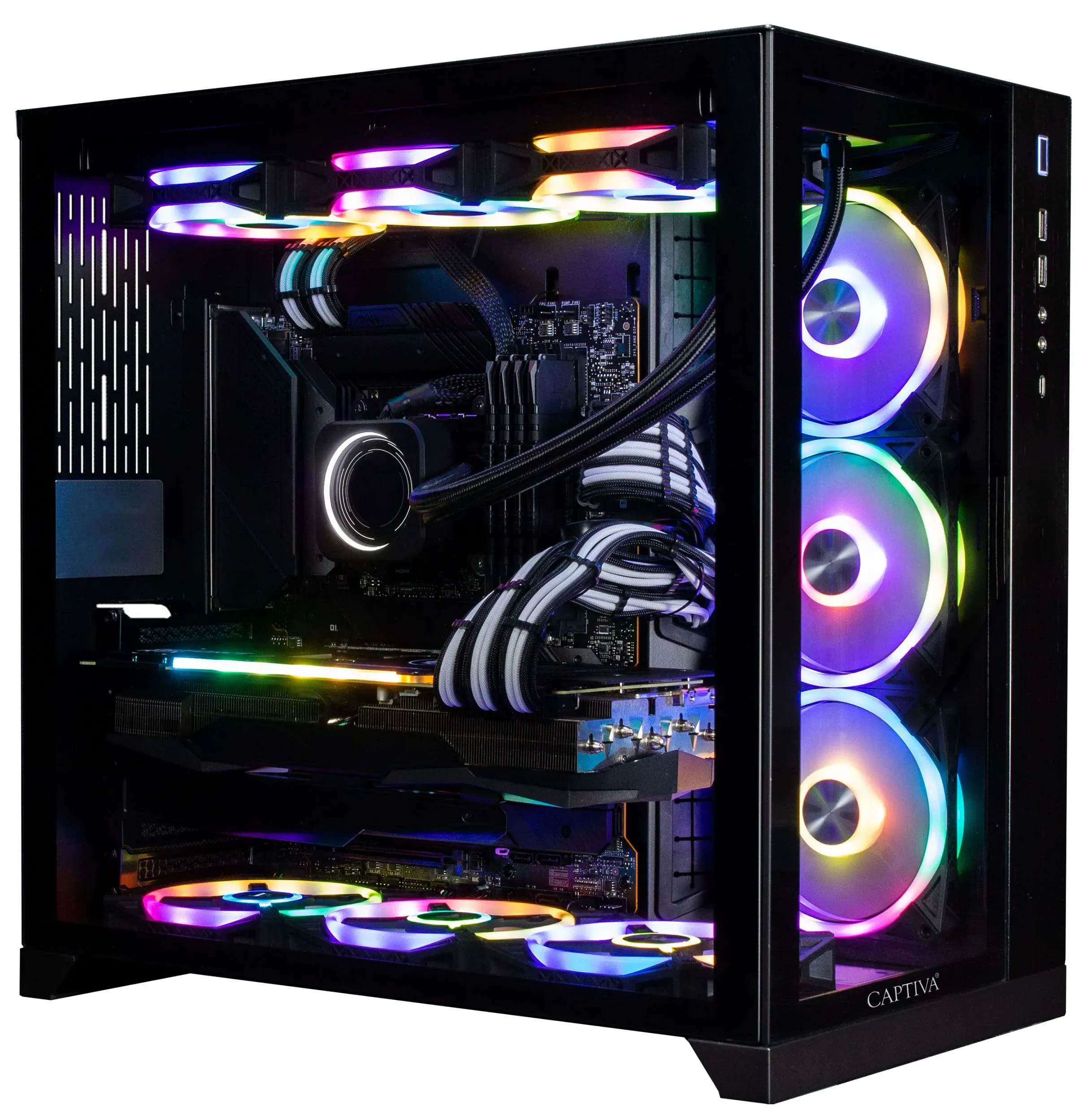 Captiva PC Highend Gaming R78-740 (Ryzen 7 5800X3D/RTX4070 Ti 12GB GDDR6X/SSD 2TB/32GB/WLAN/Windows 11 Home 64-bit)