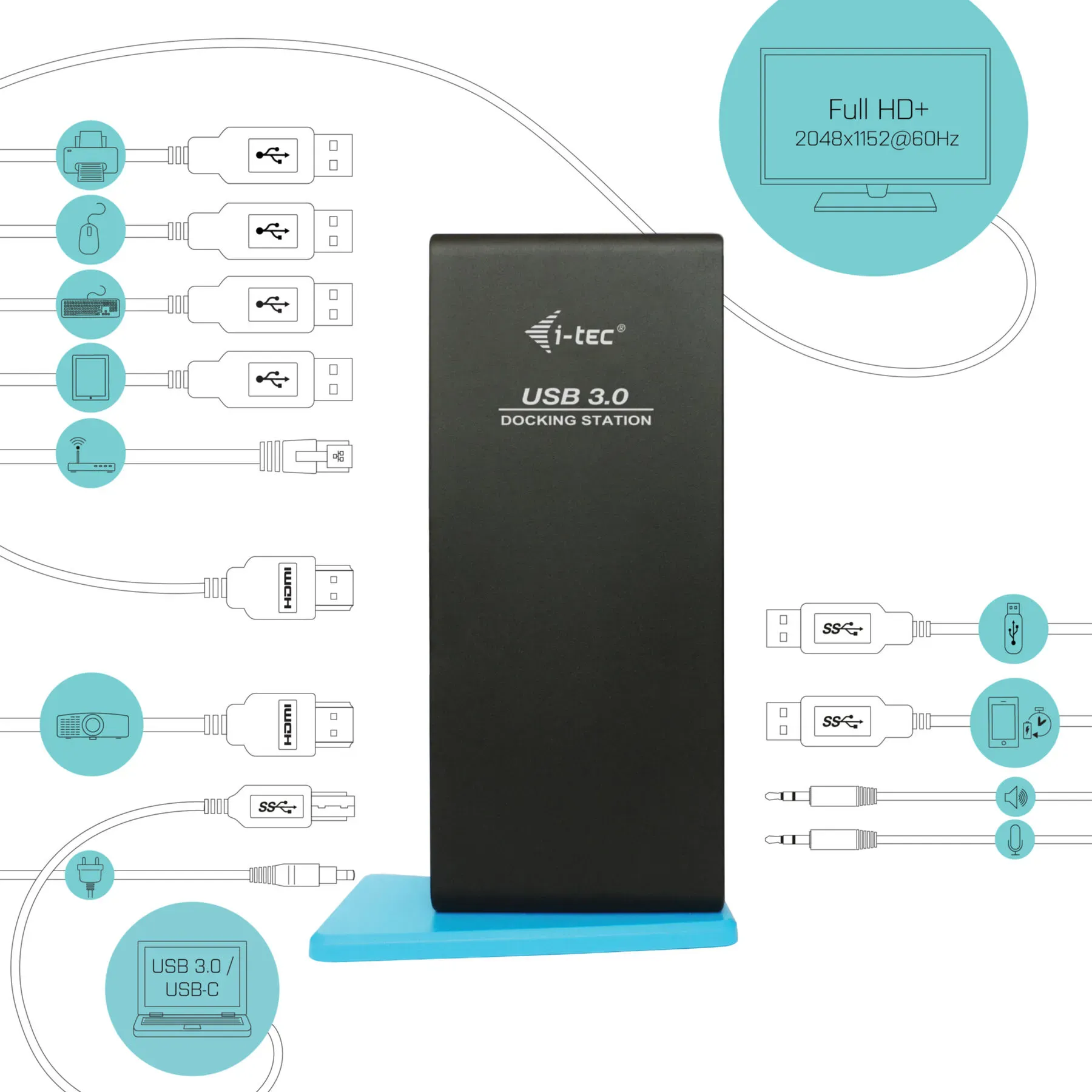 i-tec USB 3.0/USB-C Docking Station U3DUALHDMIDOCK